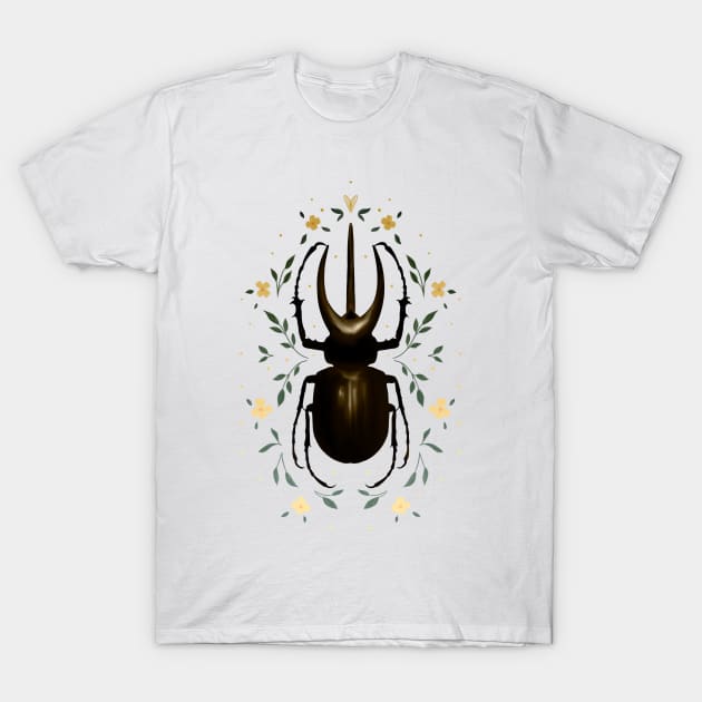 Floral Beetle T-Shirt by TatianaGomes